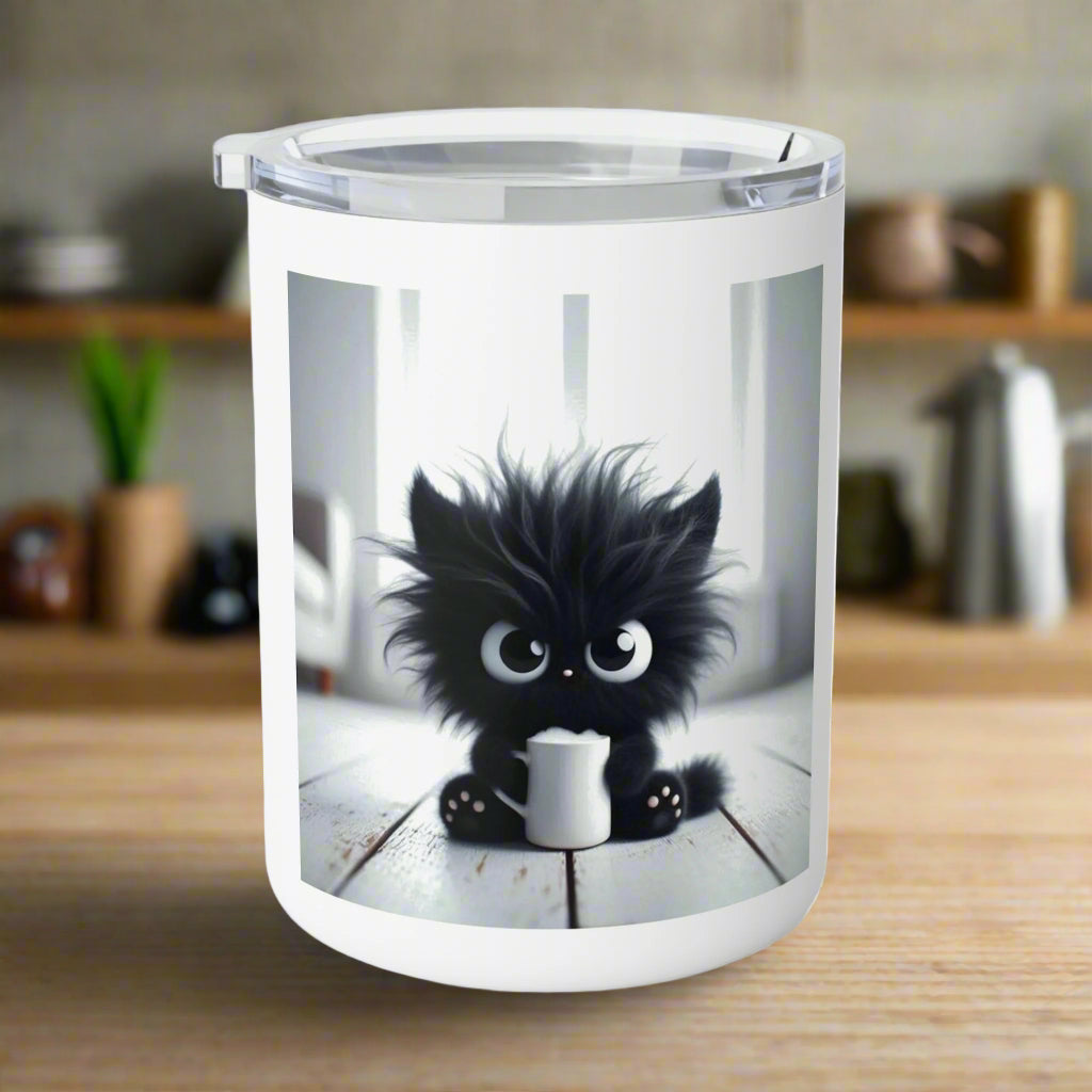 Crowned Energy CO. 10oz / White Printify Mug Cat Lover Gift – Cute 10oz Insulated Coffee Mug for Winter, Office & Home