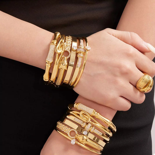 Crowned Energy CO. Style A / One Size Trendsi Jewelry 18K Gold-Plated Zircon Bracelet