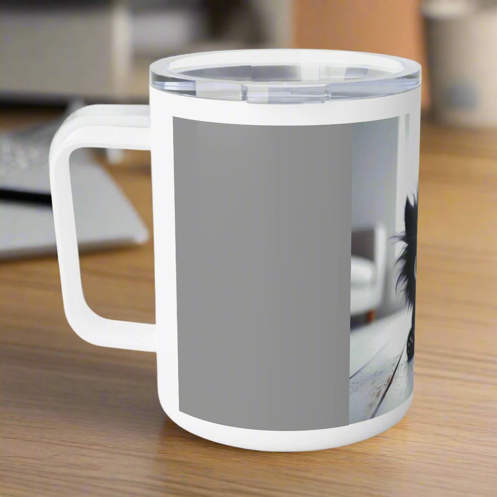 Cute Cat - Themed Insulated Coffee Mug, 10oz - Perfect for Cat Lovers, Gifts for Birthdays, Pet Lovers, Housewarming, Cozy Mornings - Goddess Vibes