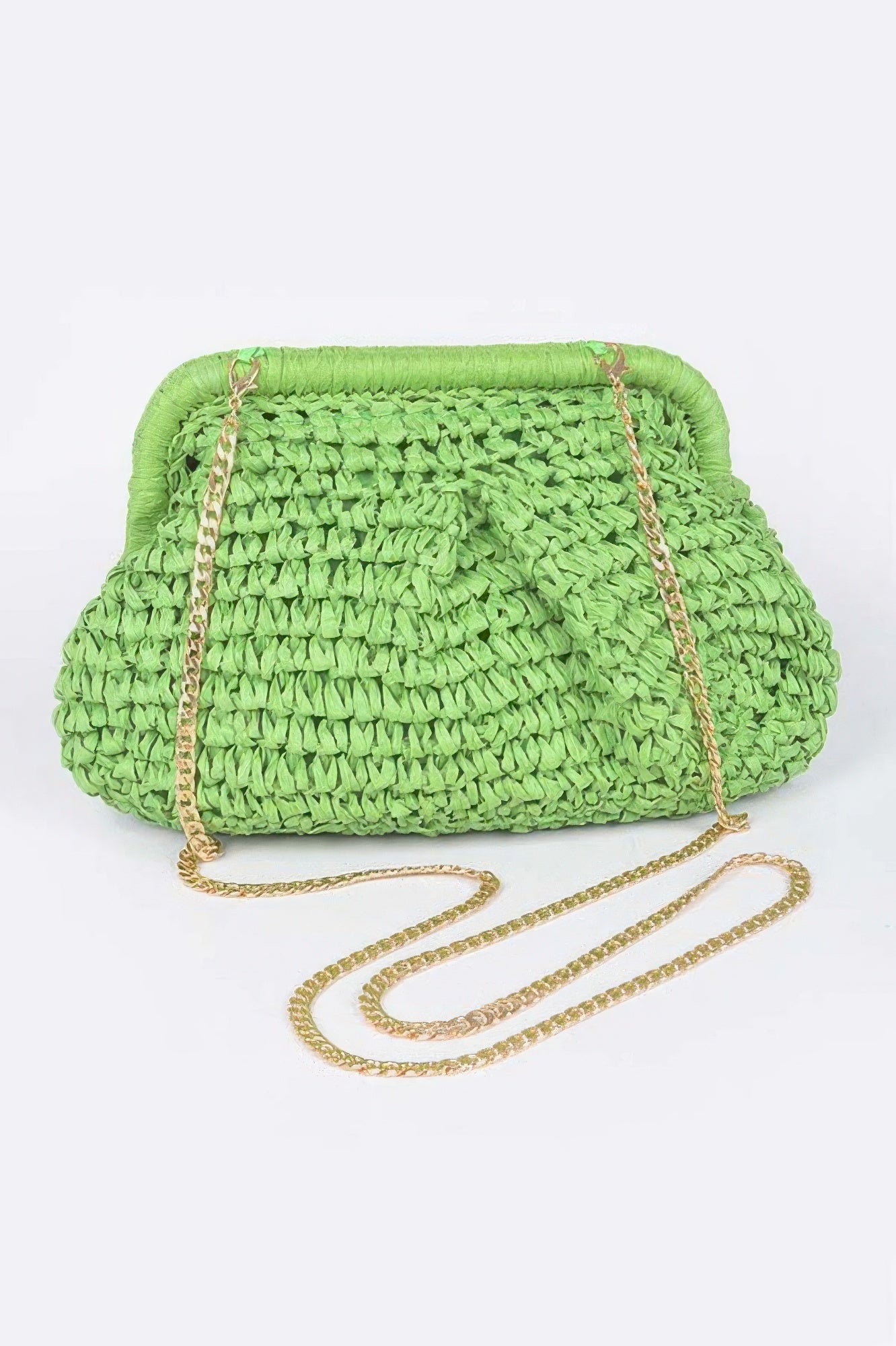 Faux Straw Chain Clutch - Goddess Vibes