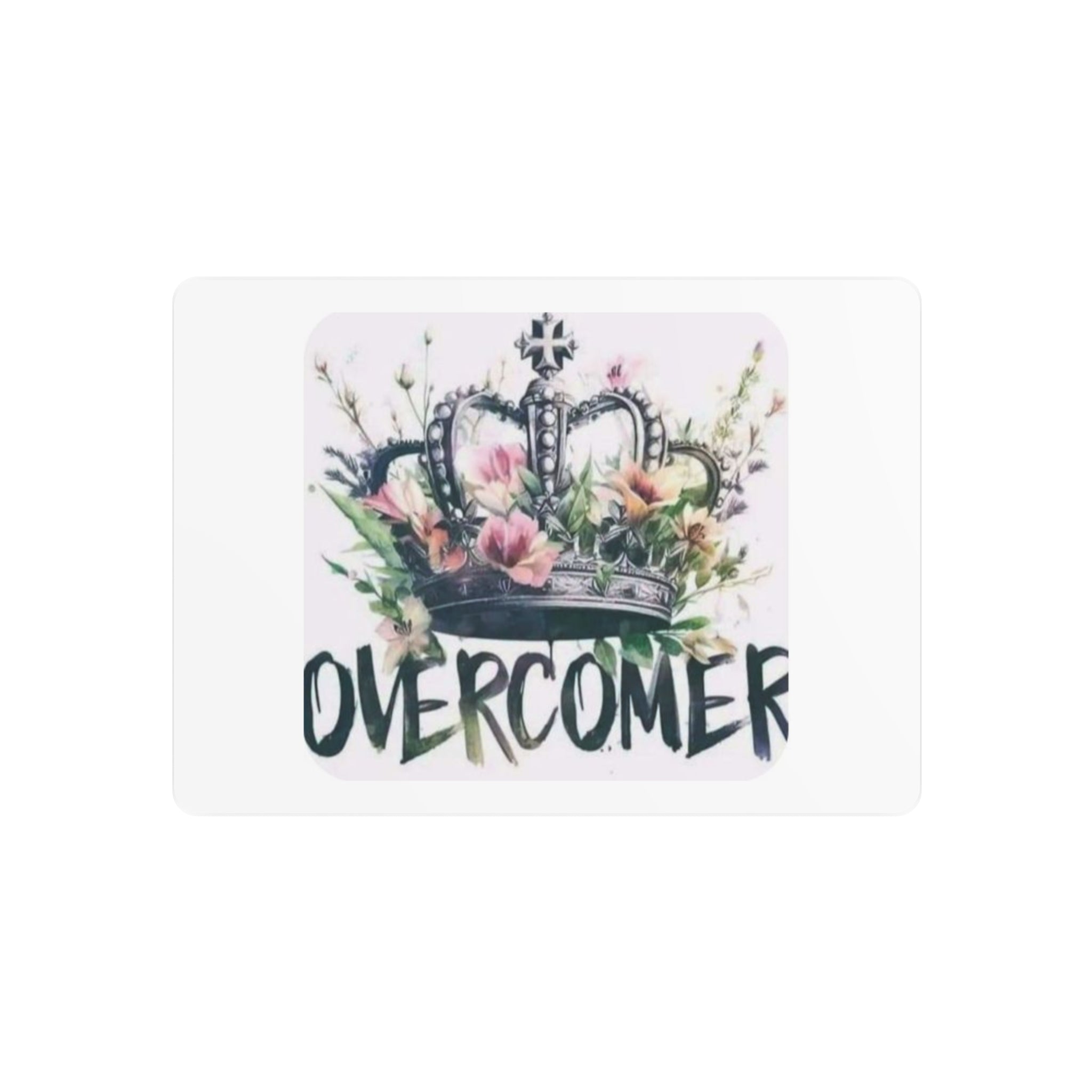 Crowned Energy CO. 7" x 5" (Horizontal) / 0.12'' Printify Home Decor Inspirational Overcomer Crown Metal Wall Art for Home & Office Decor