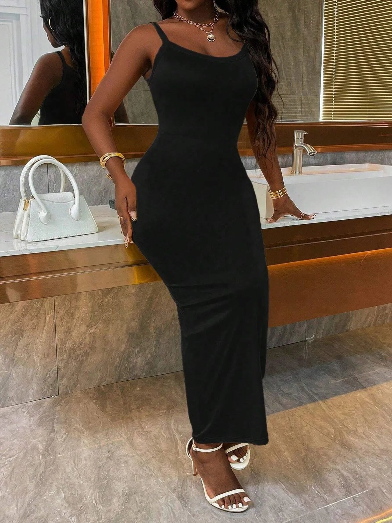 Scoop Neck Maxi Cami Dress - Goddess Vibes