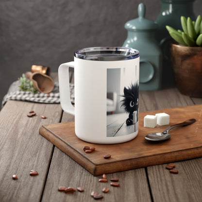 Cat Lover Gift – Cute 10oz Insulated Coffee Mug for Winter, Office & Home