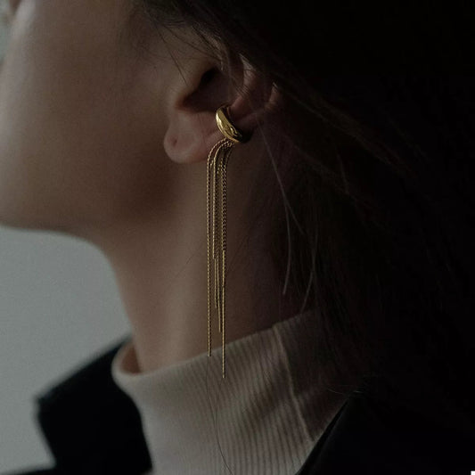 18K Gold - Plated Chain Fringe Earrings - Goddess Vibes