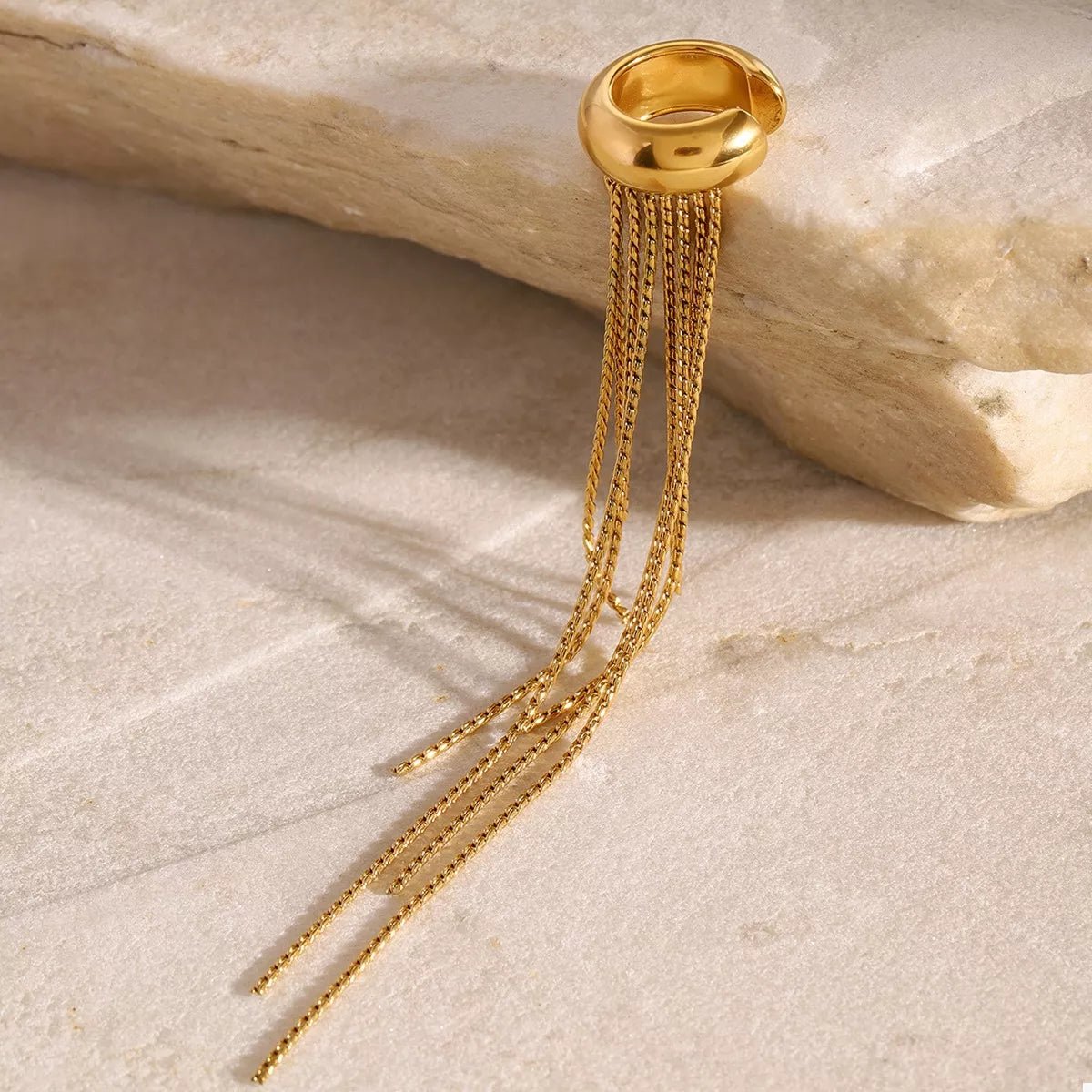 18K Gold - Plated Chain Fringe Earrings - Goddess Vibes