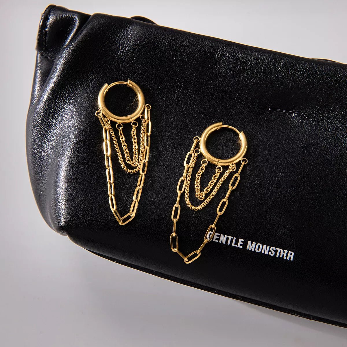 18K Gold - Plated Chain Hoop Earrings - Goddess Vibes
