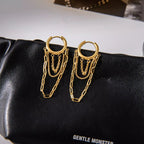 18K Gold - Plated Chain Hoop Earrings - Goddess Vibes