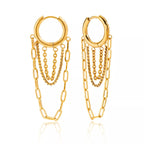 18K Gold - Plated Chain Hoop Earrings - Goddess Vibes