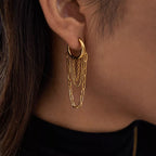 18K Gold - Plated Chain Hoop Earrings - Goddess Vibes