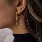 18K Gold - Plated Chain Hoop Earrings - Goddess Vibes