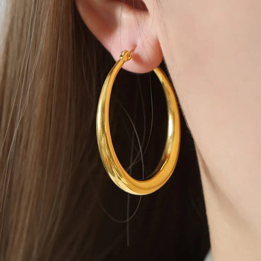 18K Gold - Plated Hoop Earrings - Crowned Energy CO.