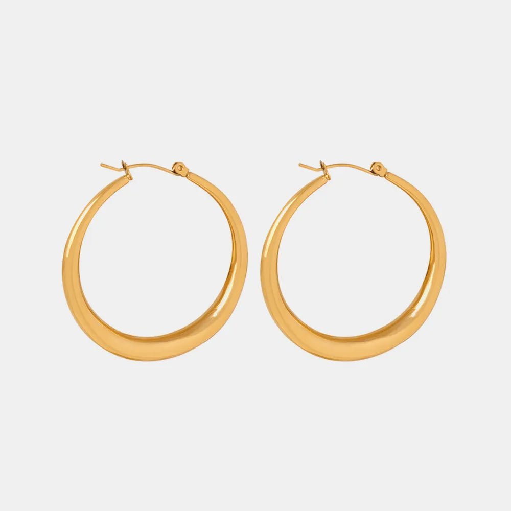 18K Gold - Plated Hoop Earrings - Crowned Energy CO.