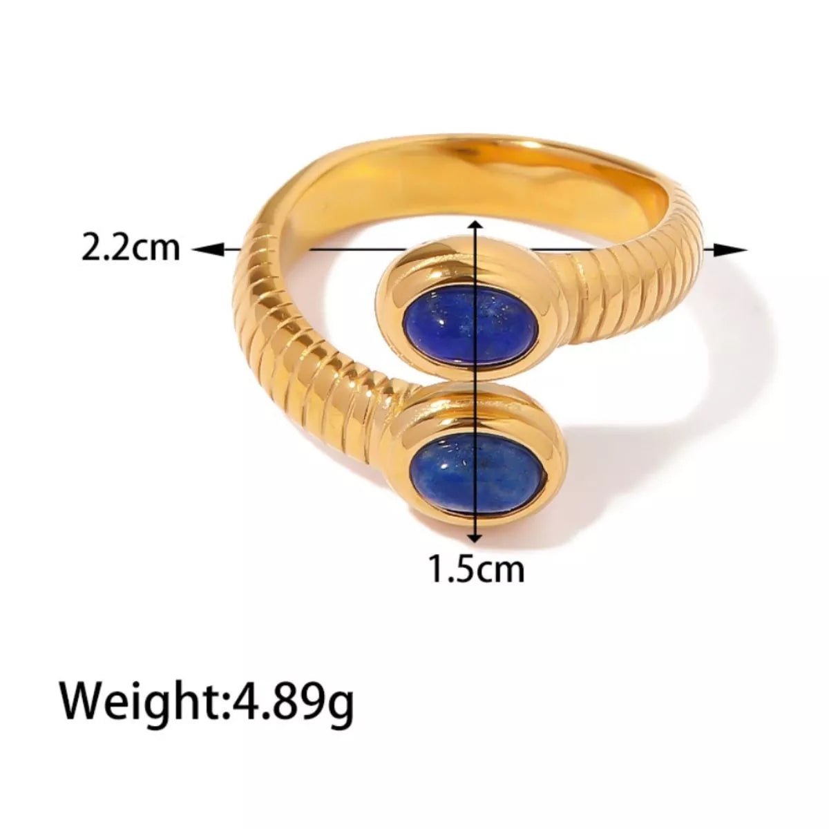 Crowned Energy CO. style A / One Size Trendsi Jewelry 18K Gold-Plated Natural Stone Ring