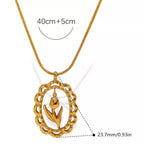 18K Gold - Plated Stainless Steel Flower Pendant Necklace - Goddess Vibes
