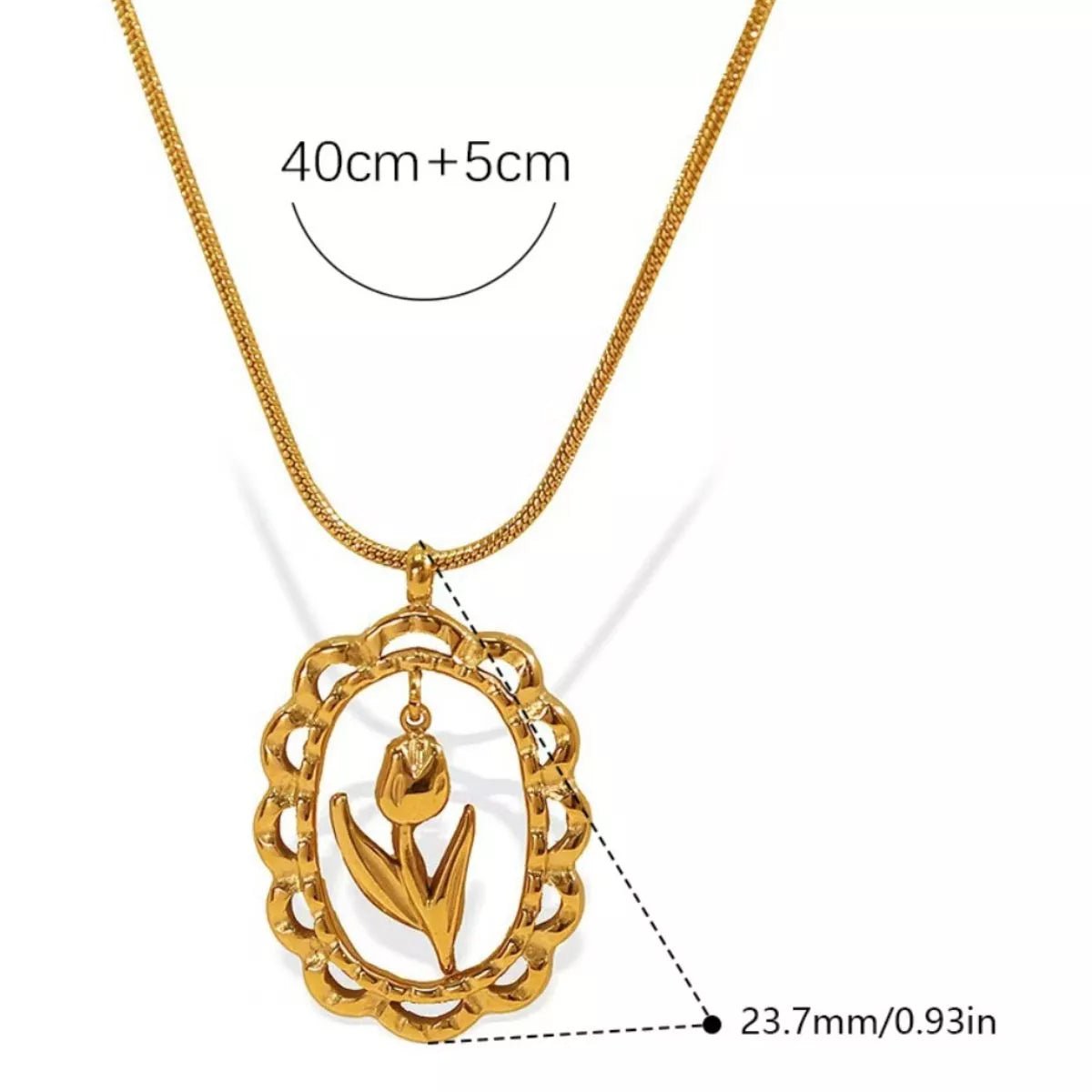 18K Gold - Plated Stainless Steel Flower Pendant Necklace - Goddess Vibes