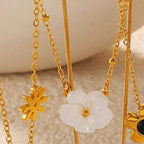 18K Gold - Plated Stainless Steel Flower Pendant Necklace - Goddess Vibes