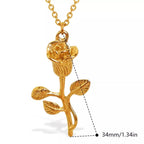 18K Gold - Plated Stainless Steel Flower Pendant Necklace - Goddess Vibes