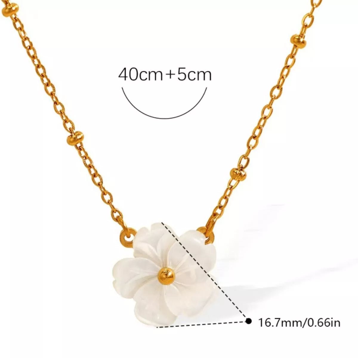 18K Gold - Plated Stainless Steel Flower Pendant Necklace - Goddess Vibes