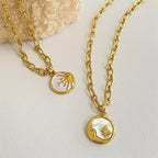 18K Gold - Plated Titanium Steel Pendant Necklace - Goddess Vibes