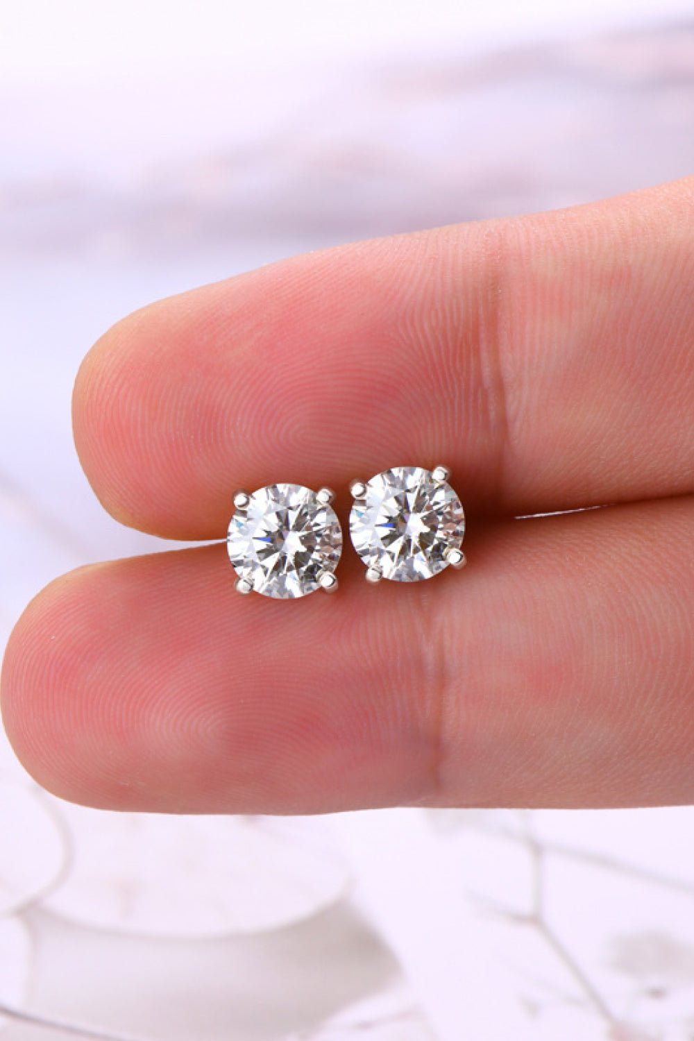 2 Carat Moissanite 925 Sterling Silver Stud Earrings - Crowned Energy CO.