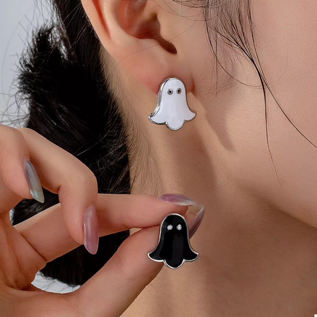 2 Pair Halloween Ghost Stud Earrings - Goddess Vibes