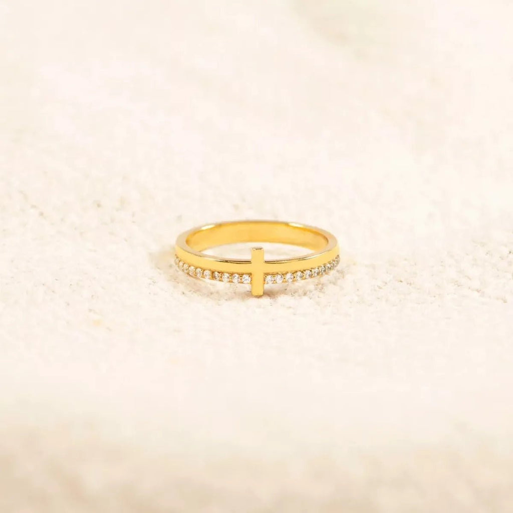 925 Sterling Silver Cross Ring - Crowned Energy CO.