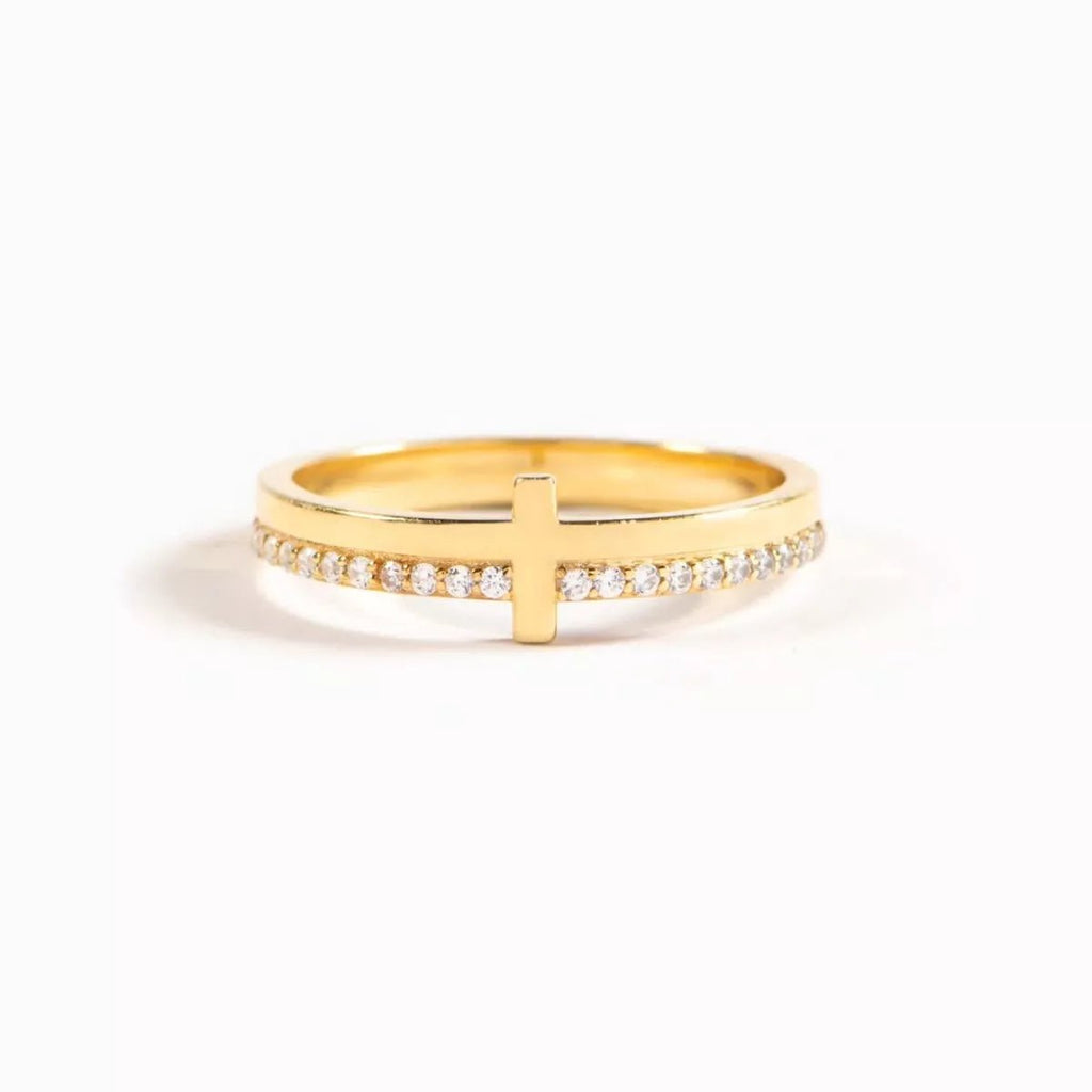 925 Sterling Silver Cross Ring - Crowned Energy CO.