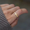 925 Sterling Silver Cross Ring - Crowned Energy CO.