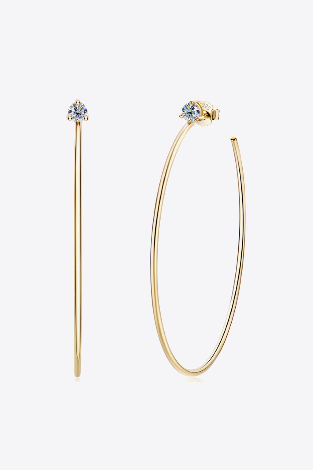 Adored 925 Sterling Silver Moissanite Hoop Earrings - Crowned Energy CO.