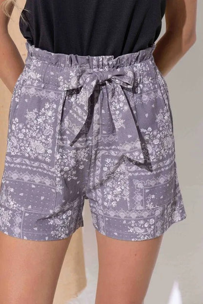 And The Why Boho Print Linen Casual Shorts - Goddess Vibes