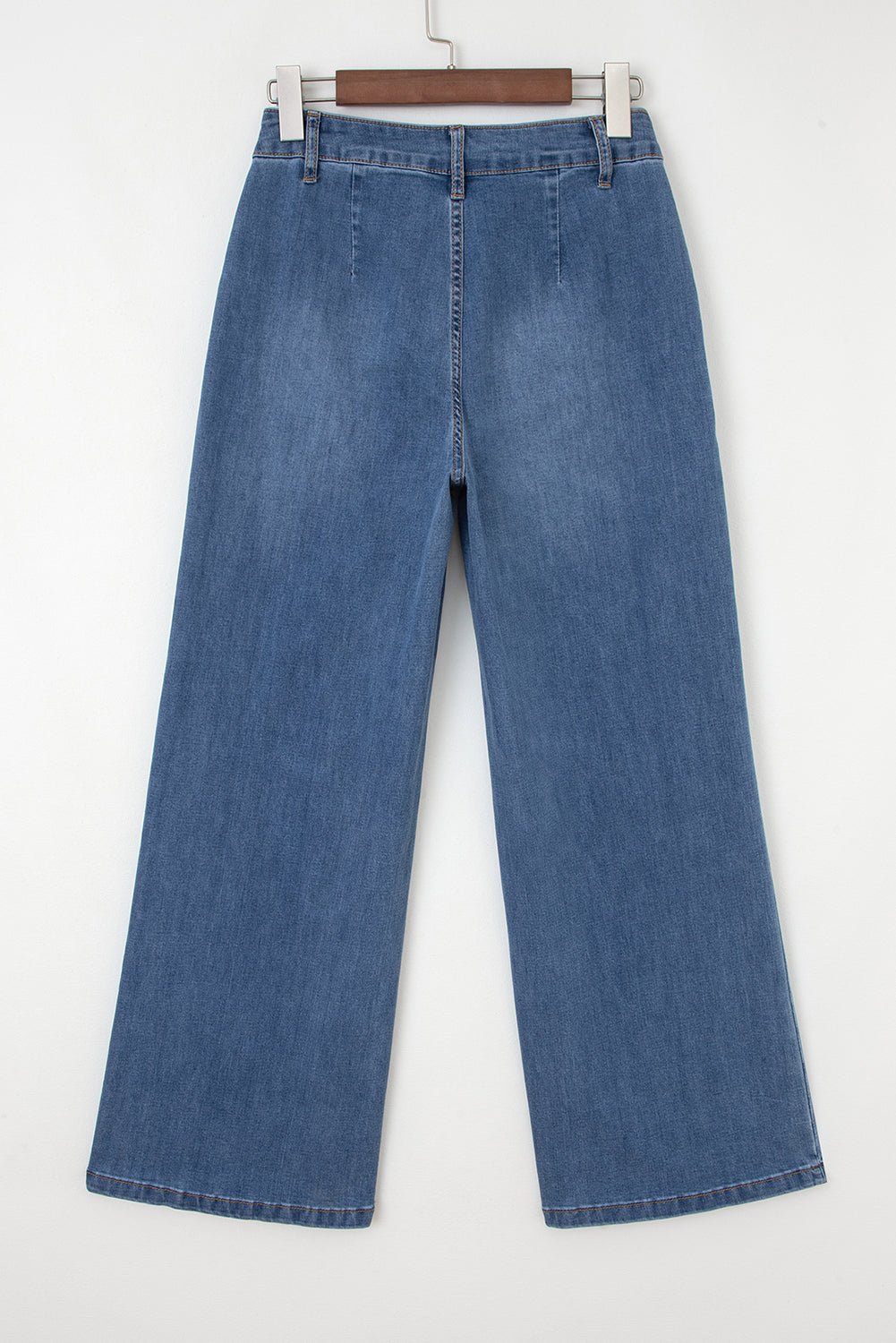 Ashleigh Blue Multi Buttons High Waist Wide Leg Jeans With Pockets - Crowned Energy CO.