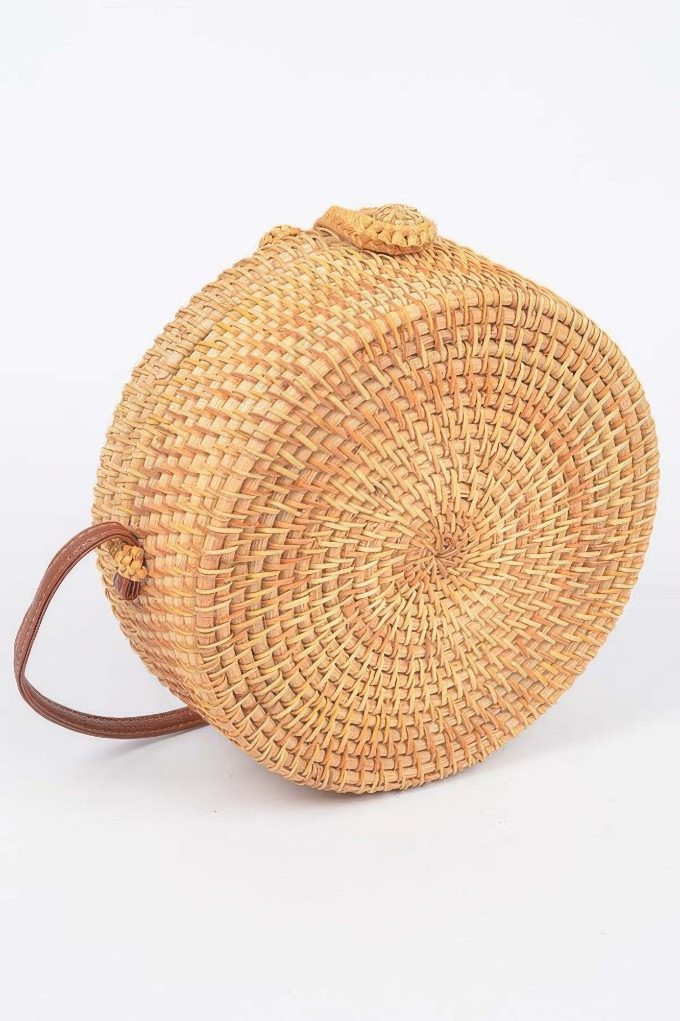 Bamboo Round Crossbody Bag - Crowned Energy CO.