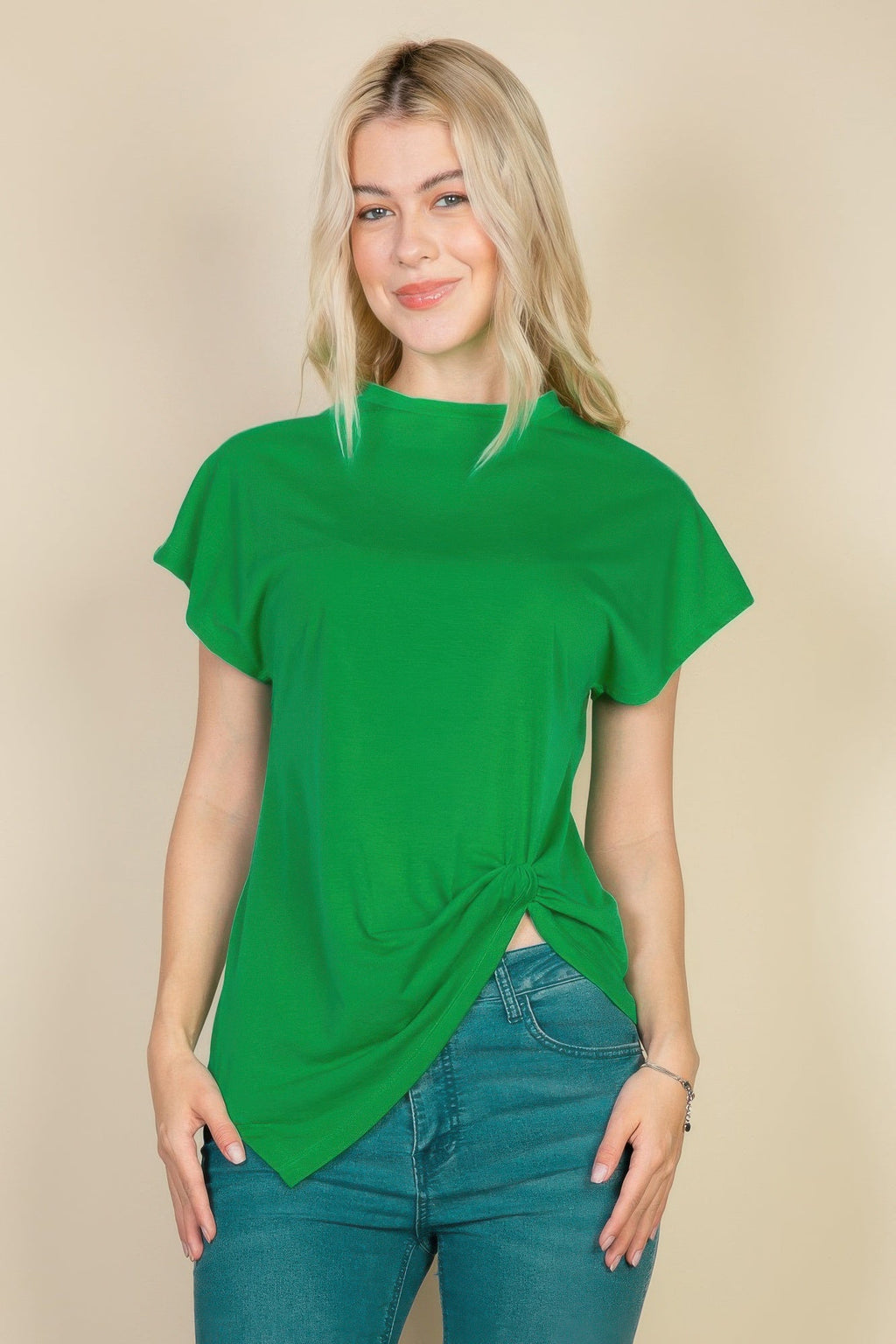 Batwing Sleeve Twist Front Tee - Goddess Vibes