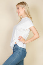 Batwing Sleeve Twist Front Tee - Goddess Vibes