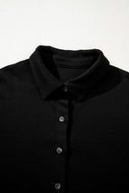 Black 3 Pcs Crop Tank Top Shorts with Cardigan Lounge Set - Crowned Energy CO.