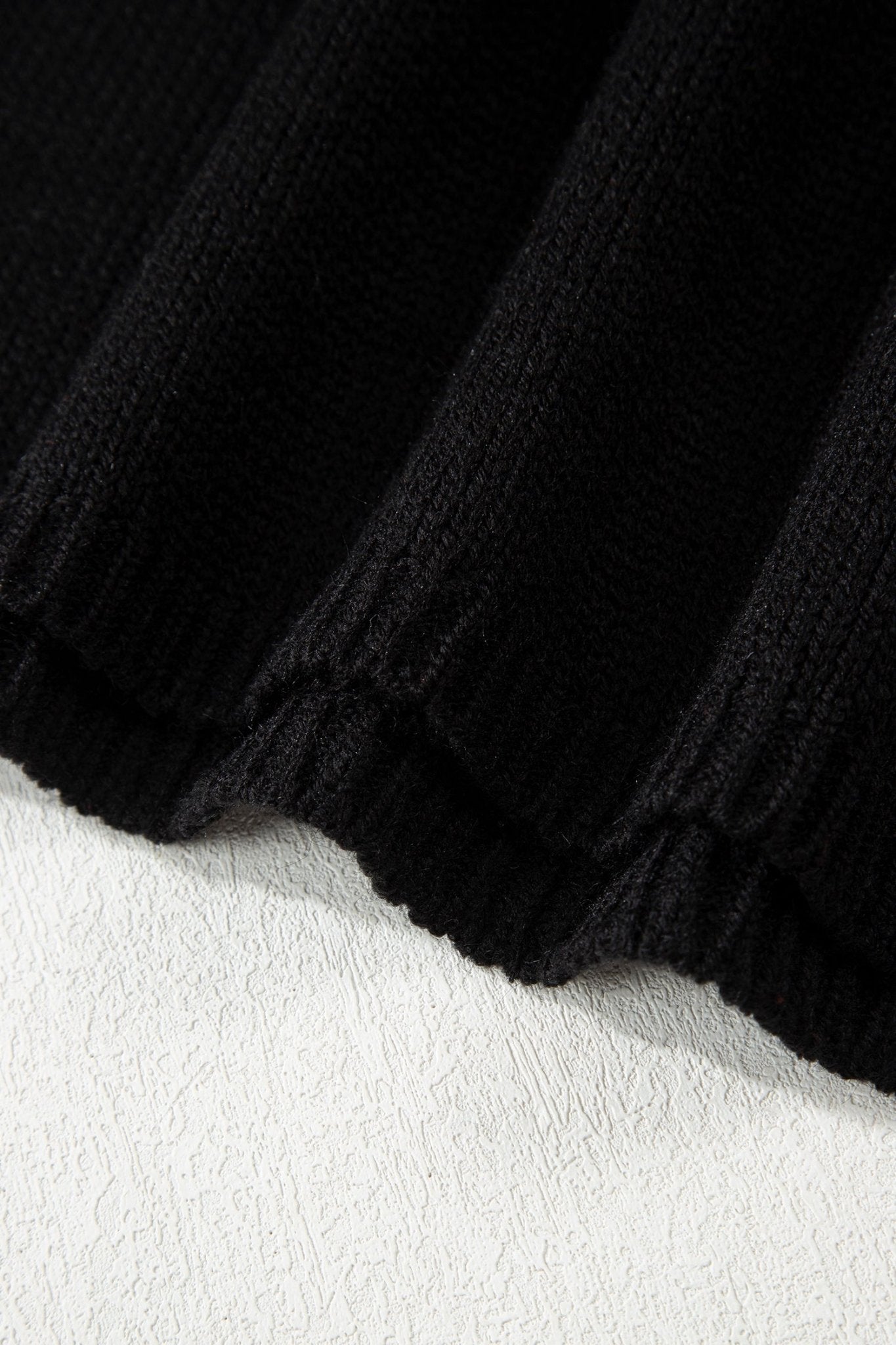 Black Bow Backless Bubble Sleeve Sweater - Crowned Energy CO.