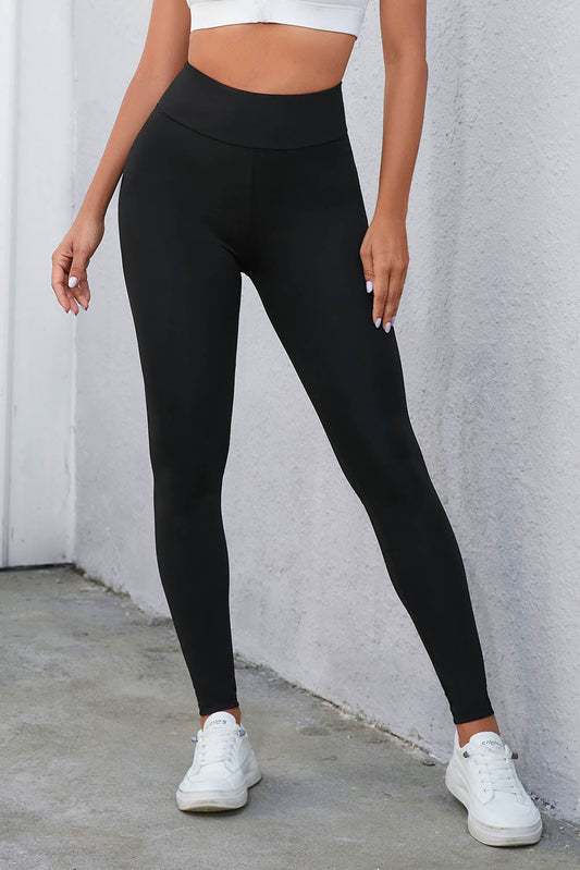 Black Criss Cross Tummy Control High Waist Leggings - Goddess Vibes