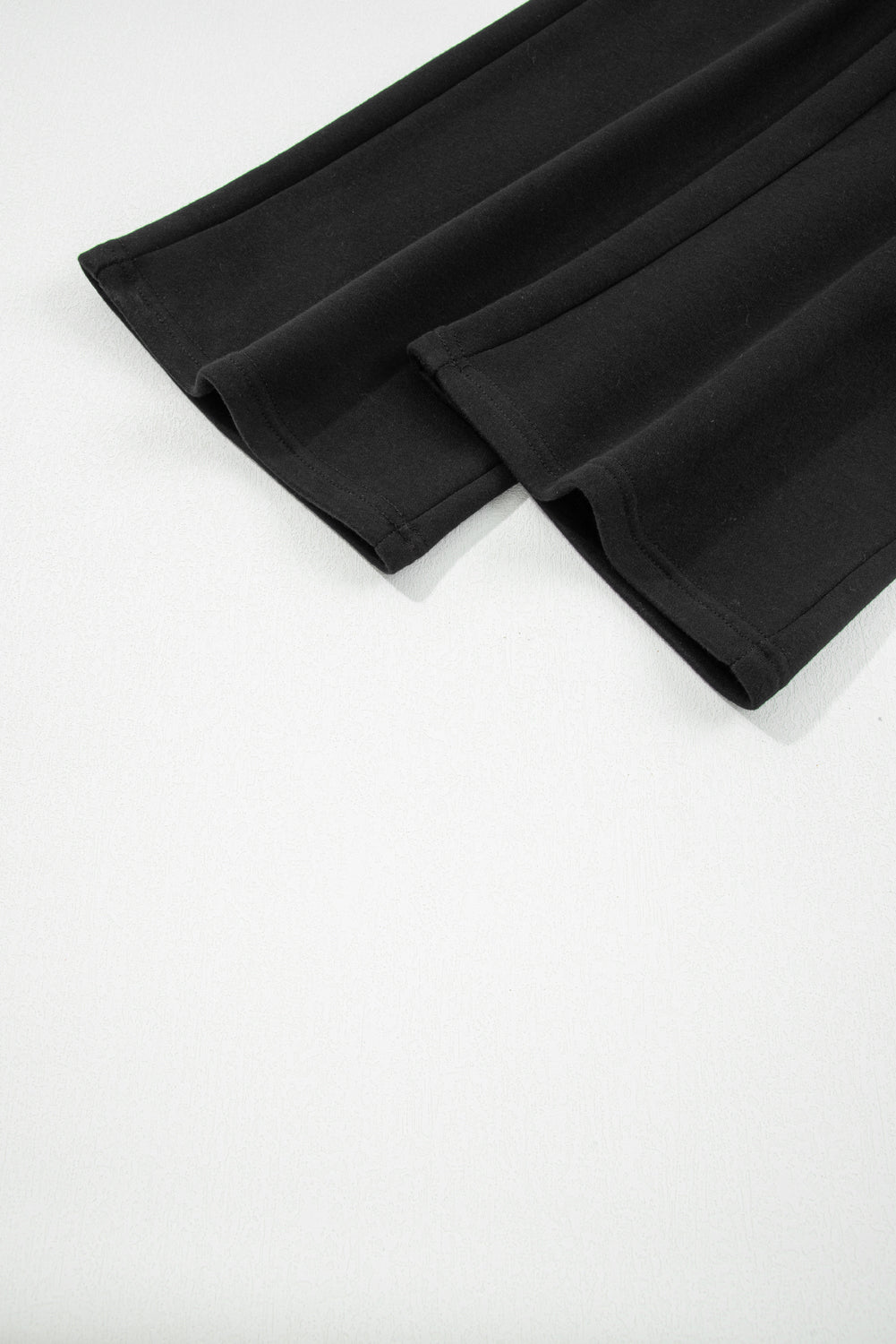 Black Fleece Lined Leopard Drawstring Elastic Waist Solid Pants - Crowned Energy CO.