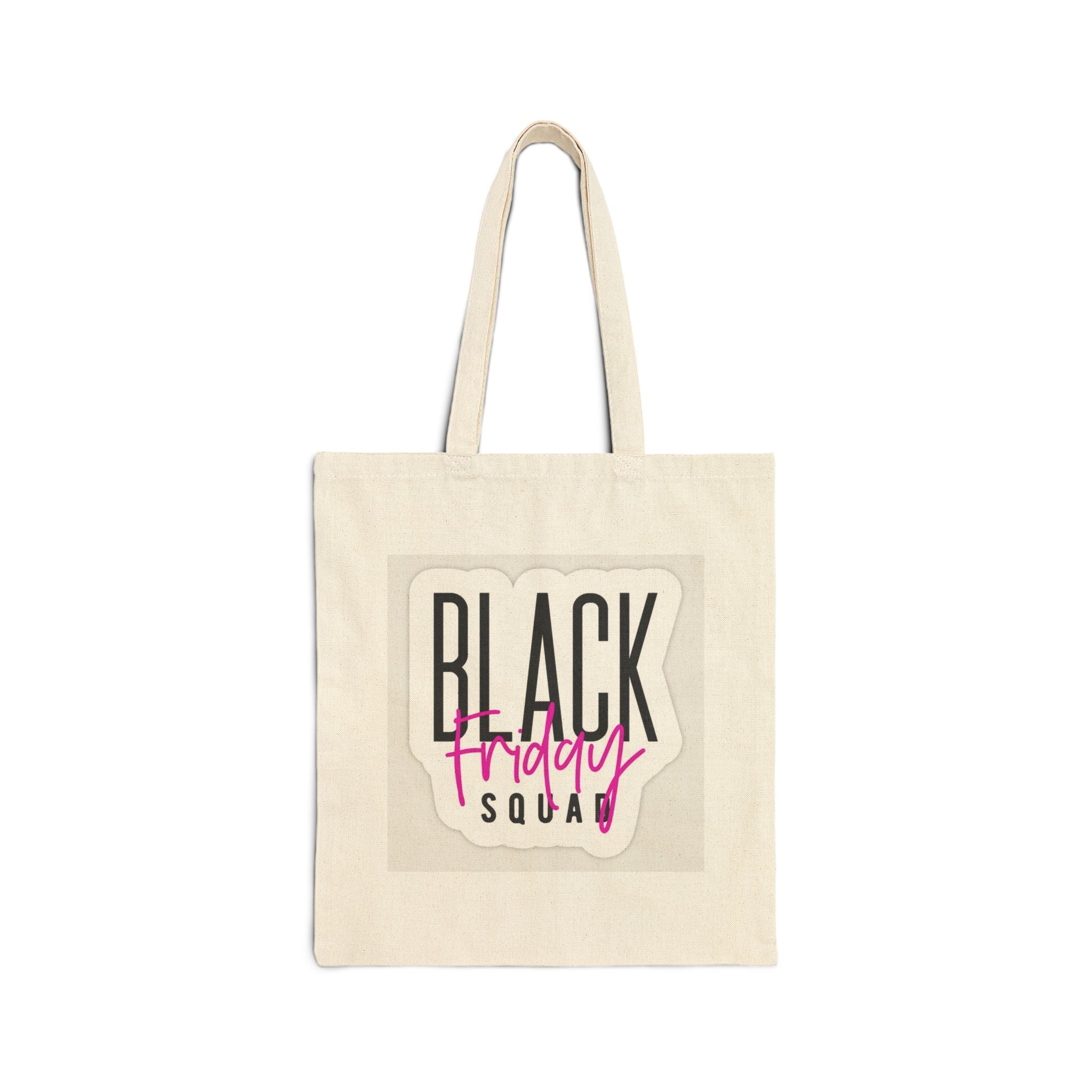Black Friday Squad Tote Bag — Cotton Canvas Shopping Tote - Crowned Energy CO.