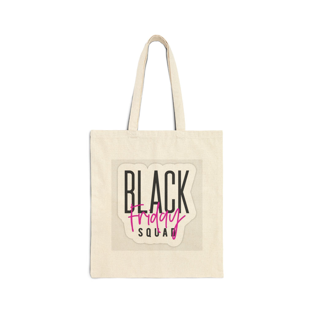 Black Friday Squad Tote Bag — Cotton Canvas Shopping Tote - Crowned Energy CO.