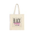 Black Friday Squad Tote Bag — Cotton Canvas Shopping Tote - Crowned Energy CO.
