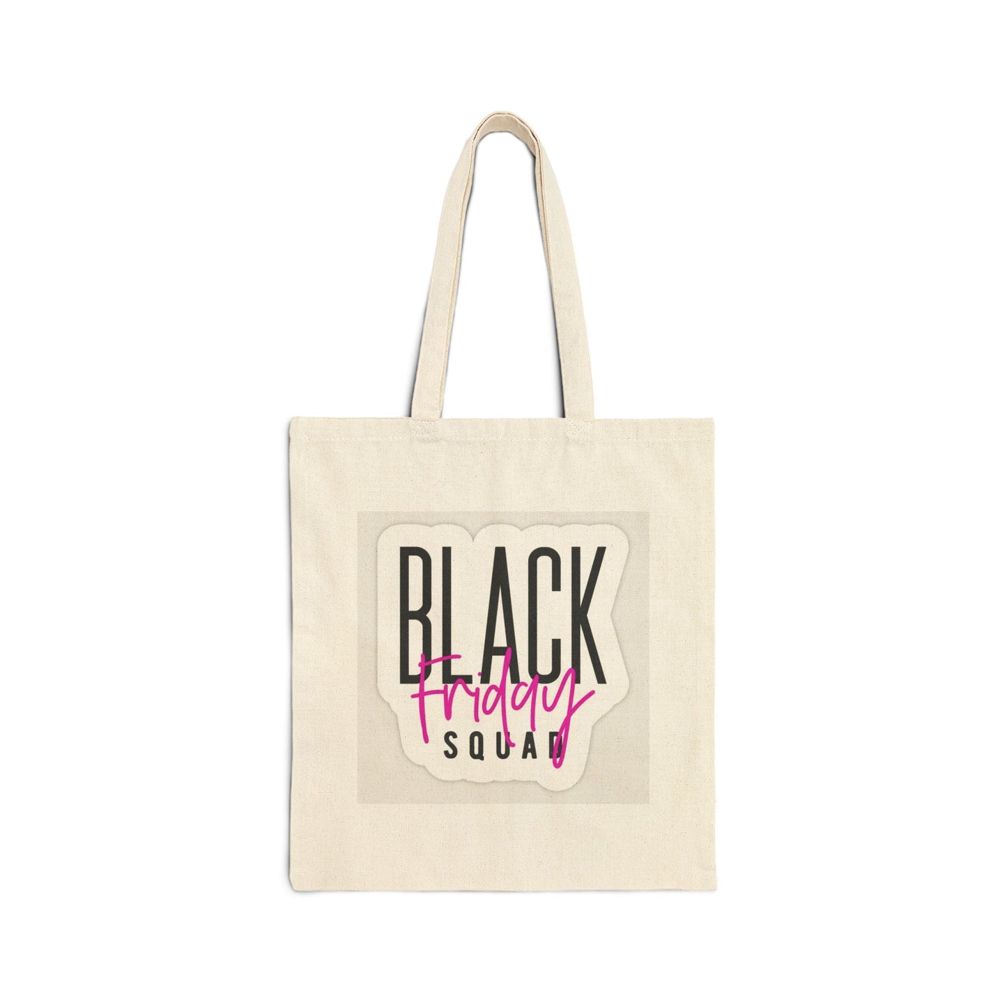 Black Friday Squad Tote Bag — Cotton Canvas Shopping Tote - Crowned Energy CO.