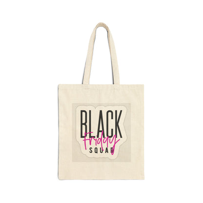 Black Friday Squad Tote Bag — Cotton Canvas Shopping Tote - Crowned Energy CO.