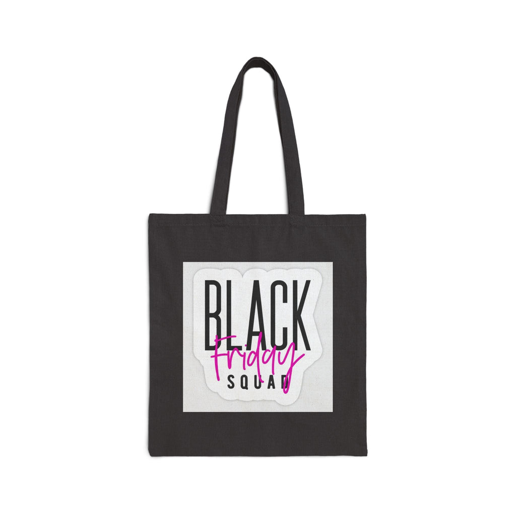 Black Friday Squad Tote Bag — Cotton Canvas Shopping Tote - Crowned Energy CO.