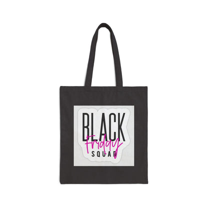 Black Friday Squad Tote Bag — Cotton Canvas Shopping Tote - Crowned Energy CO.