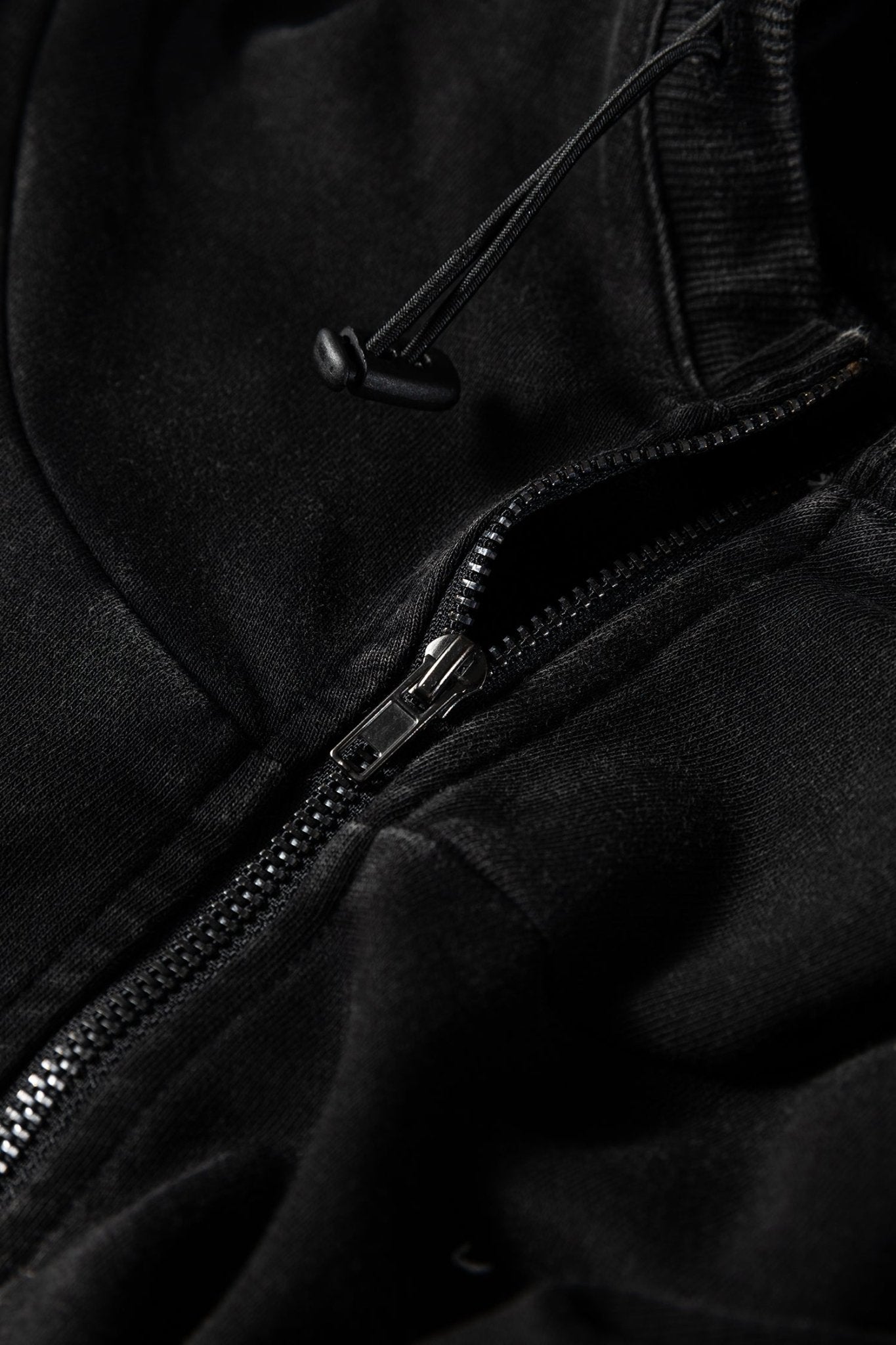 Black Half Zip Kangaroo Pocket Mineral Wash Baggy Hoodie - Crowned Energy CO.