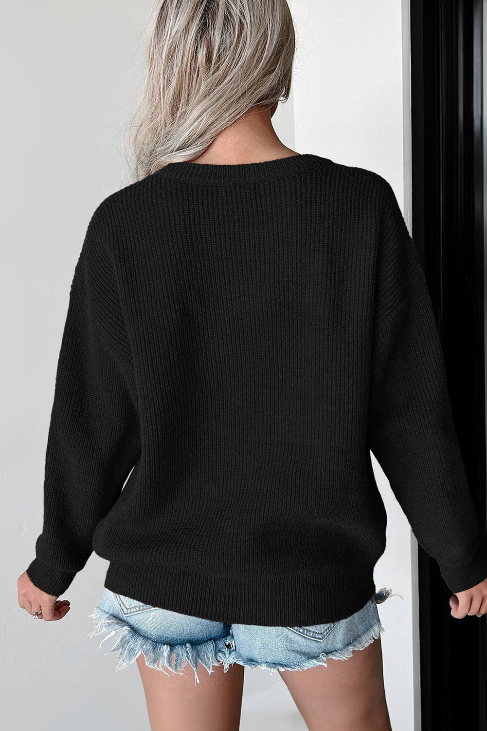 Black Hello Pumpkin Graphic Sweater - Goddess Vibes