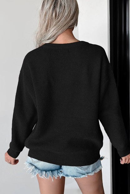 Black Hello Pumpkin Graphic Sweater - Goddess Vibes
