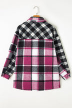 Black Plaid Colorblock Loose Shacket - Goddess Vibes