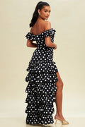 Black Pretty Woman Polka Dot Dress - Crowned Energy CO.